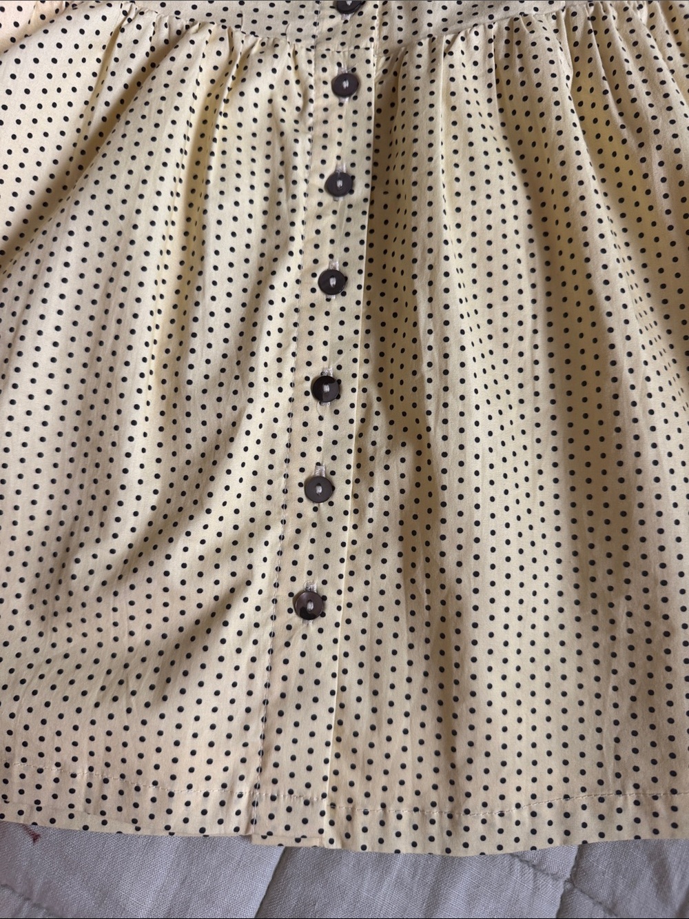 FRANKIE’S BIKINI Marley Poplin Mini Dress Yellow Polka Dot Button-Front Dress - Picture 7 of 12